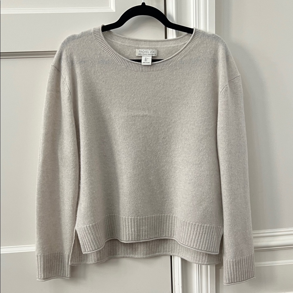 Rachel Zoe Soft Grey Cashmere Crew Sweater
